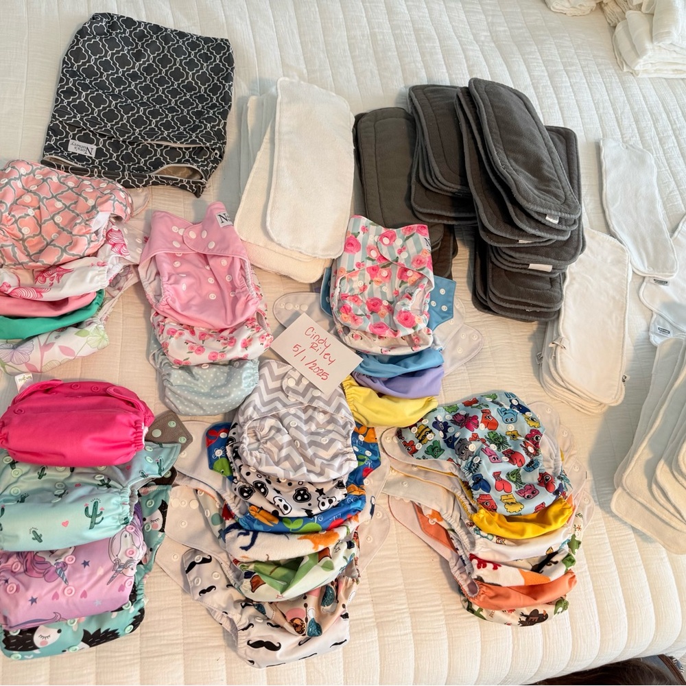 Cloth Diaper Bundle - 37 Diapers + 80 inserts